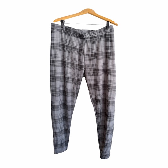 Mystyle Pants - MyStyle Plaid Pull On Pants Lined Gray Black Straight Leg Size Large